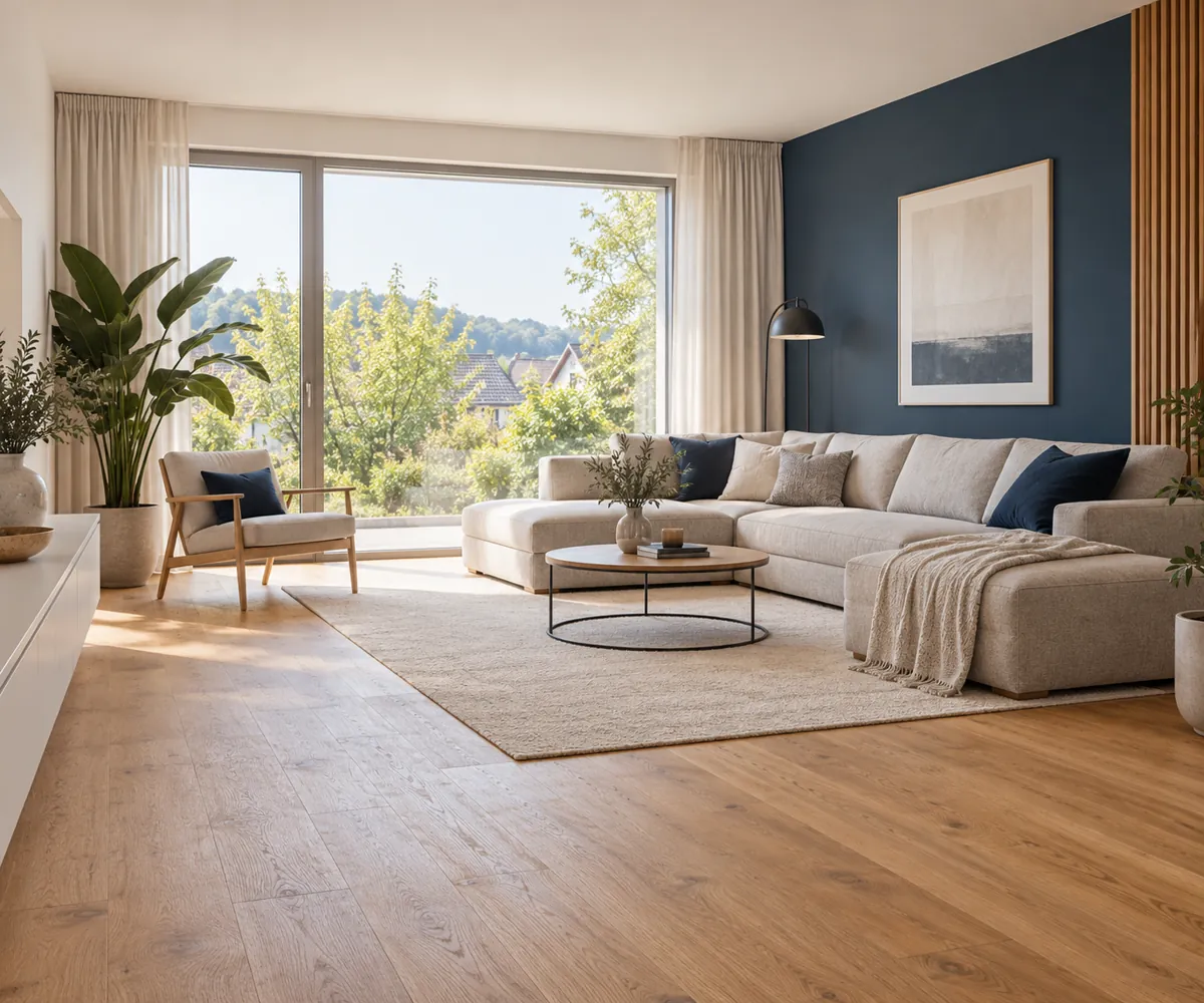 Renoviertes Wohnzimmer nach Komplettsanierung